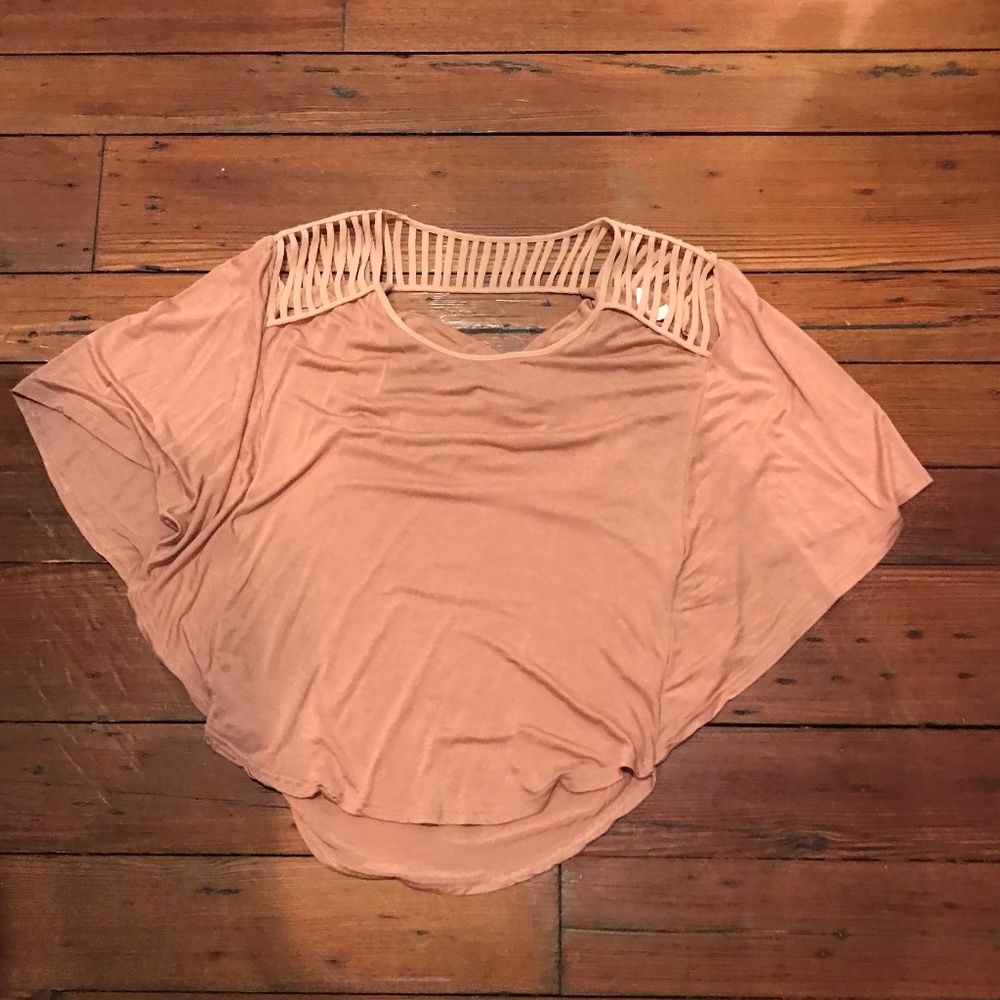 Cute Brown Top with Winged Sleeves